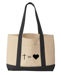 Canvas Tote Bag - Cross/Love