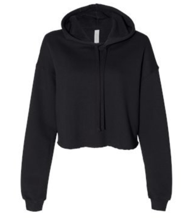 Cropped Fleece Pullover Hoodie