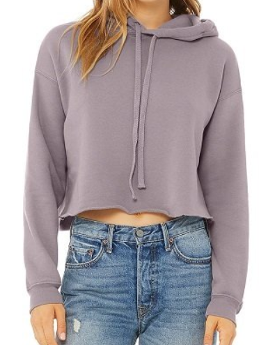 Cropped Fleece Pullover Hoodie