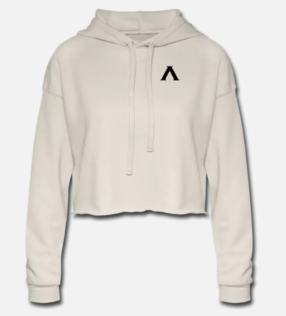 Cropped Fleece Pullover Hoodie